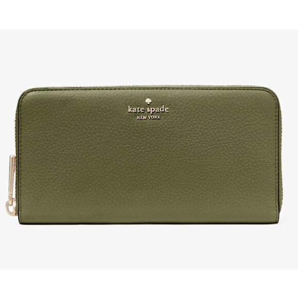 New Kate Spade Lena Large Continental Wallet Pebble Leather Enchanted Green - Picture 1 of 3